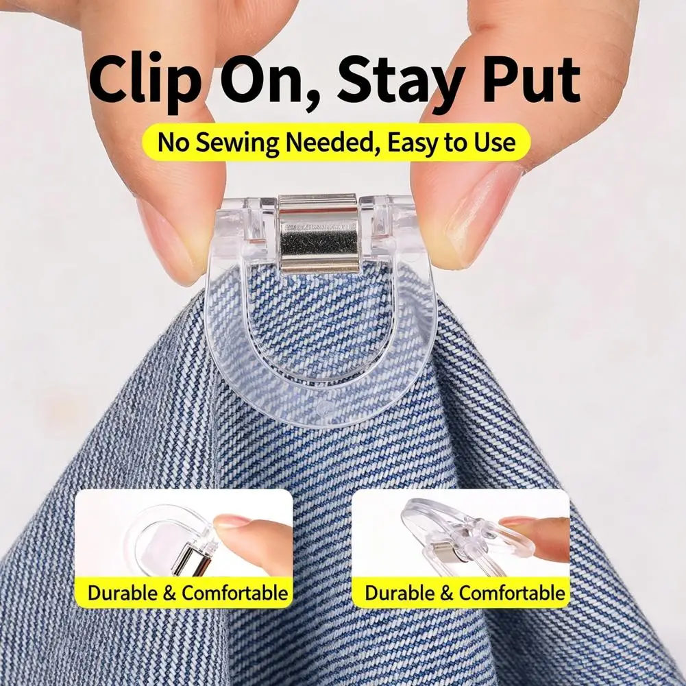 Pants Hem Clips Trousers Hemming Clamp 2pcs Pants Leg Shortening Clips No Sewing Hem Adjustment Tools Reusable Plastic Trousers