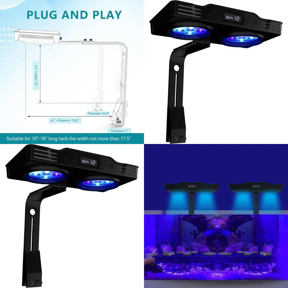 

36W Dimmable Saltwater Aquarium Light with Timer and Sunset Control for Nano Tanks