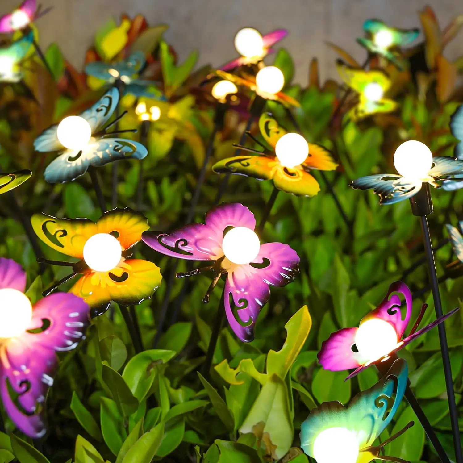 

Solar Powerd Garden Lights Firefly Butterfly Light 6Leds Outdoor Waterproof Wind Dancing Decorative Lamp For Yard Patio Pathway