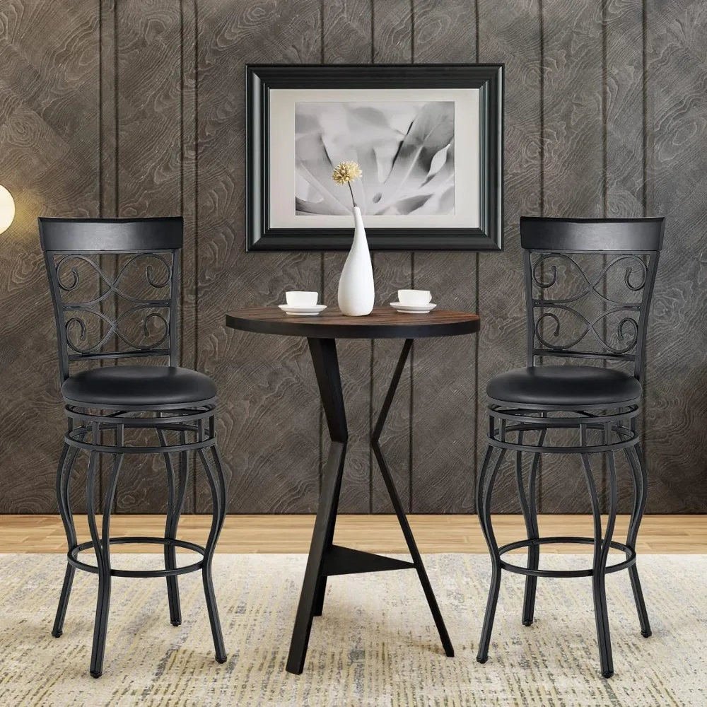 Bar Stools Set of 2, 360 Degree Swivel, 30