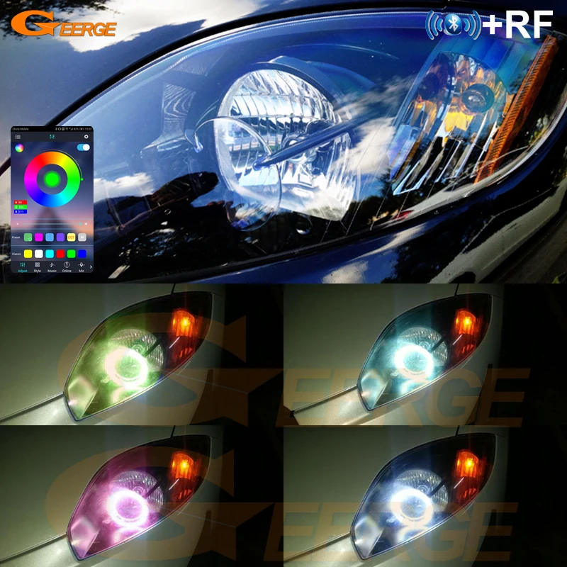 For Mitsubishi Eclipse 2006 2007 2008 2009 2010 2011 2012 Bluetooth App Ultra Bright Multi Color RGB LED Angel Eyes Halo Rings