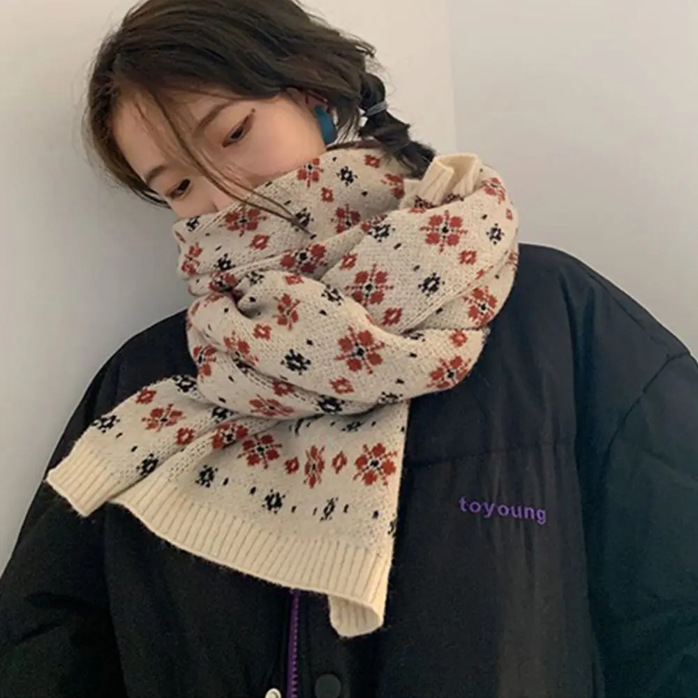 Regalo suéter Tops cálido lana sintética estudiante Otoño Invierno chal bufanda estilo coreano bufanda mujer bufanda accesorios de ropa