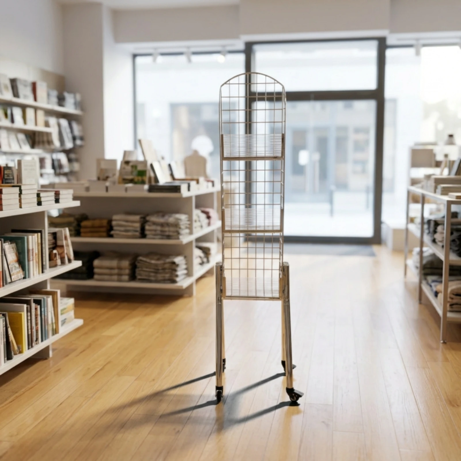 3-Tier Utility Cart Slim Wire Shelving Unit Wire Metal Shelving Space-Saving Storage Shelves with Casters Multipurpose