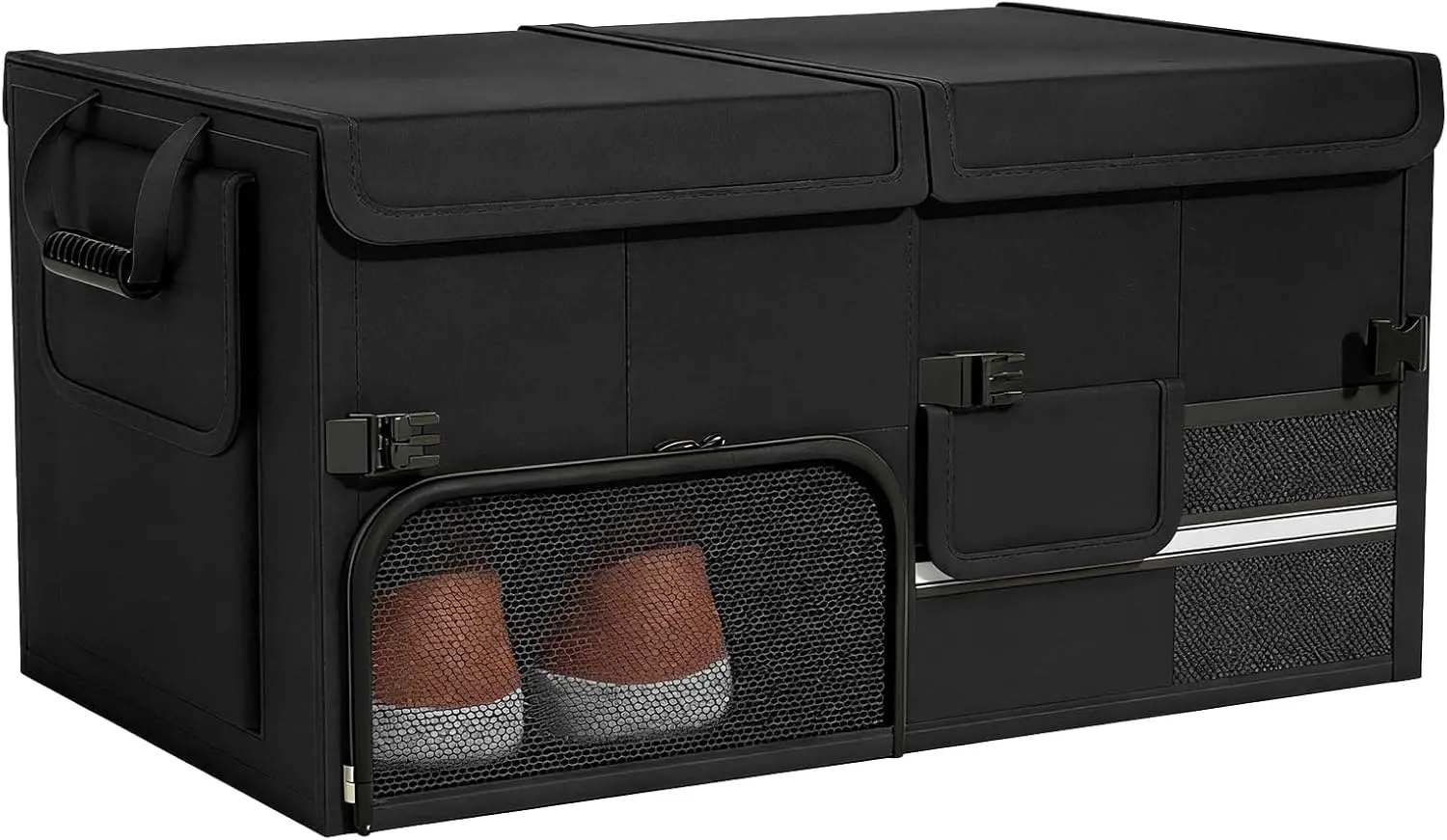 

Foldable Car Trunk Organizer with Multi-Compartment – Expandable 30-60L Storage Bin, Side Mesh