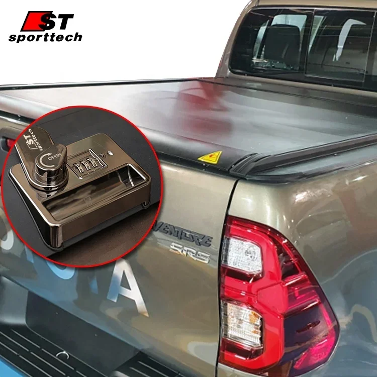 Hard Aluminum Alloy Cover Shutter cover With Password Lock For 2020  hilux Revo/Vigo/Rocco/TRD/Rogue tray cover