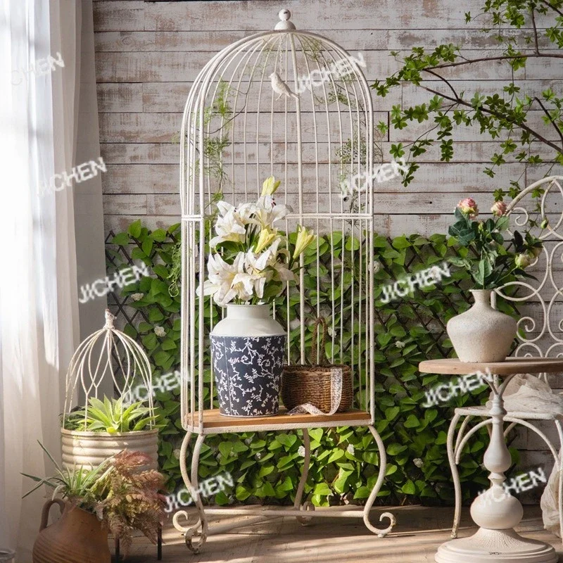

CSS Garden Decorative Birdcage Seat, Pastoral Balcony Chair, Creative Homestay White Old Hanging Basket ChairCSS