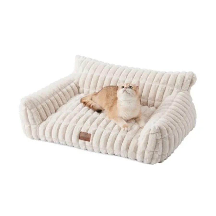 

Cat Couch for Pet, 24 inch Puh Pet ofa, Cat Bed for Indoor Cat with Reovabe Wahabe Cover, upportive Pet ofa, Crea