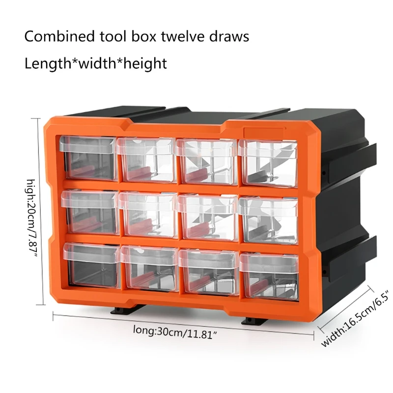 Multifunctional Plastic Multi-cell Compartment Hardware Storage for Screws Bolts and Small Parts 7.87x11.81x6.5\