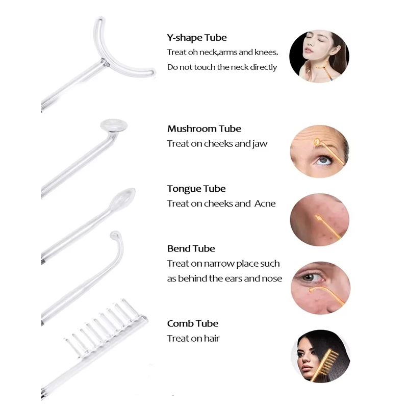 High Frequency Electrotherapy Wand Acne Scar Removal Skin Repair Scalp Hair Growth Beauty Machine