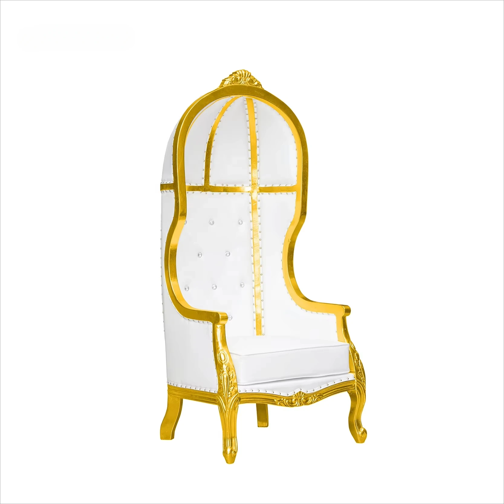 

Wholesale Wedding Event Party Rental Adult Birdcage Throne Wooden Canopy Chair