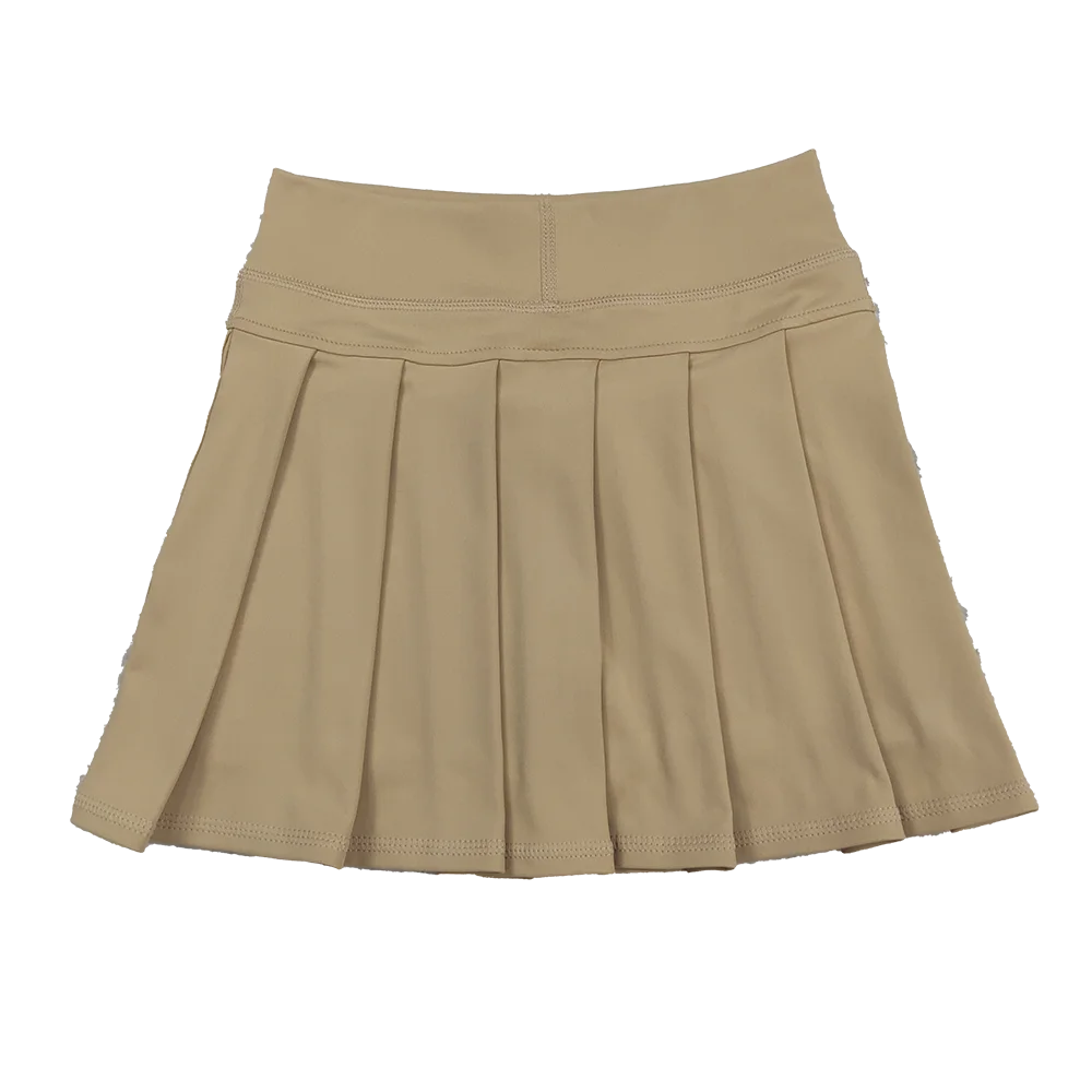 

9.17 Wholesale hot sale western boutique kid children clothing Baby Girls Khaki Yoga Skorts Pleated Skirts Bottom