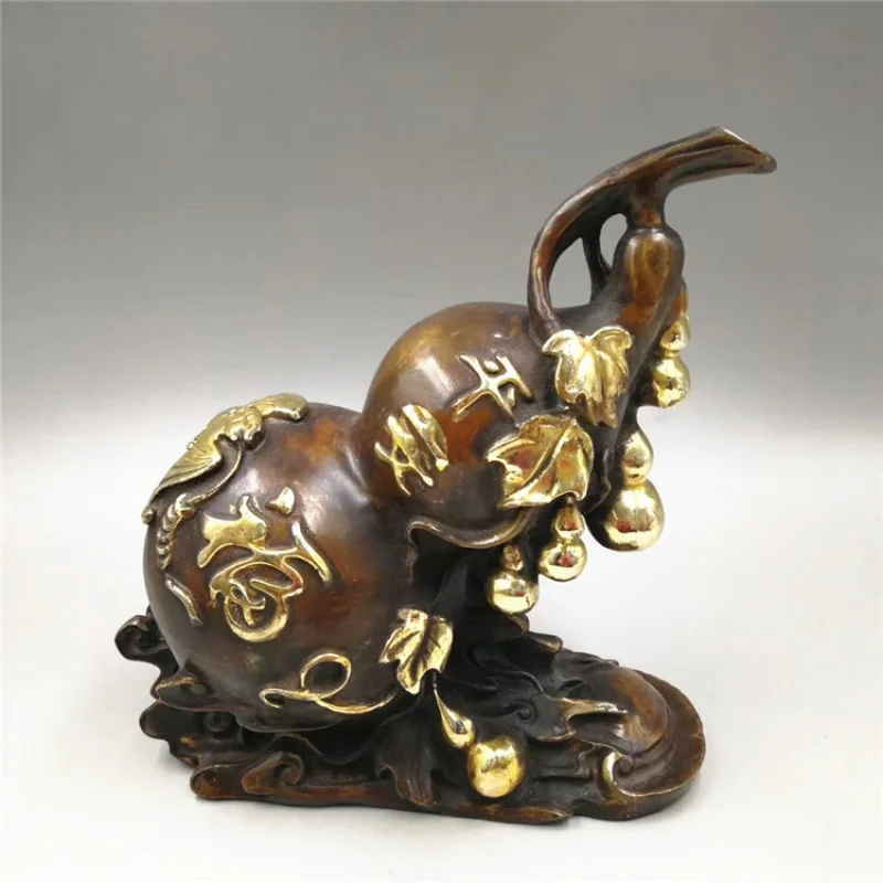 

Vintage Vintage Bronze Antique Crafts Factory Wholesale Collection (Copper Gold Gourd) Ornaments