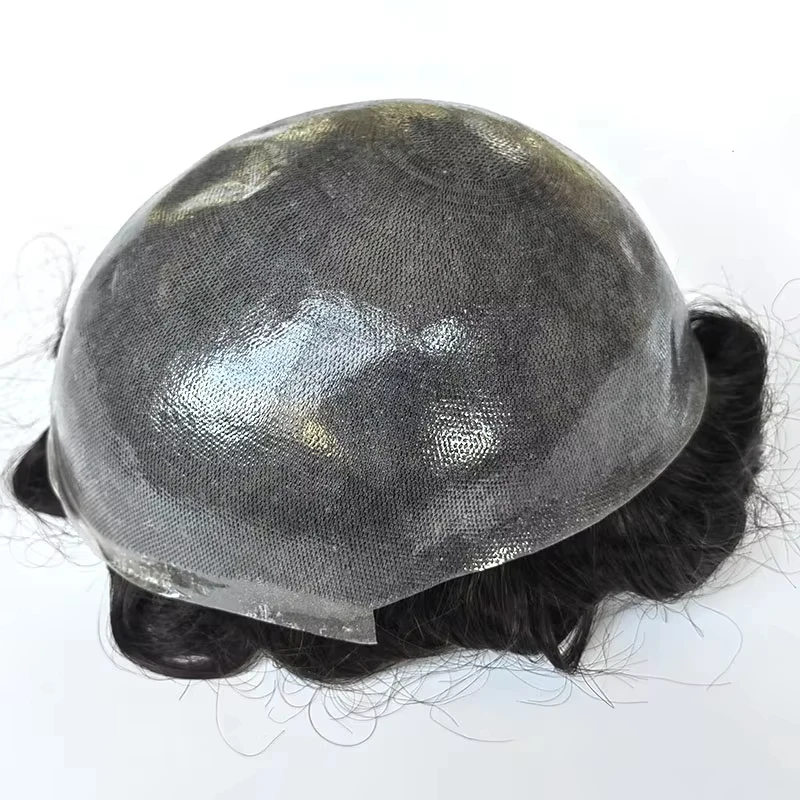 

0.06-0.08mm Super Thin Skin Base Hair Toupee 100% Human Hair Piece Natural Human Hair Toupee for Men