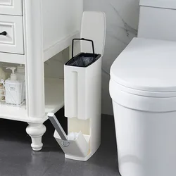 Trash Can Toilet Brush Set Toilet Corner Trash Bin Cleaning Brush Covered Paper Lou