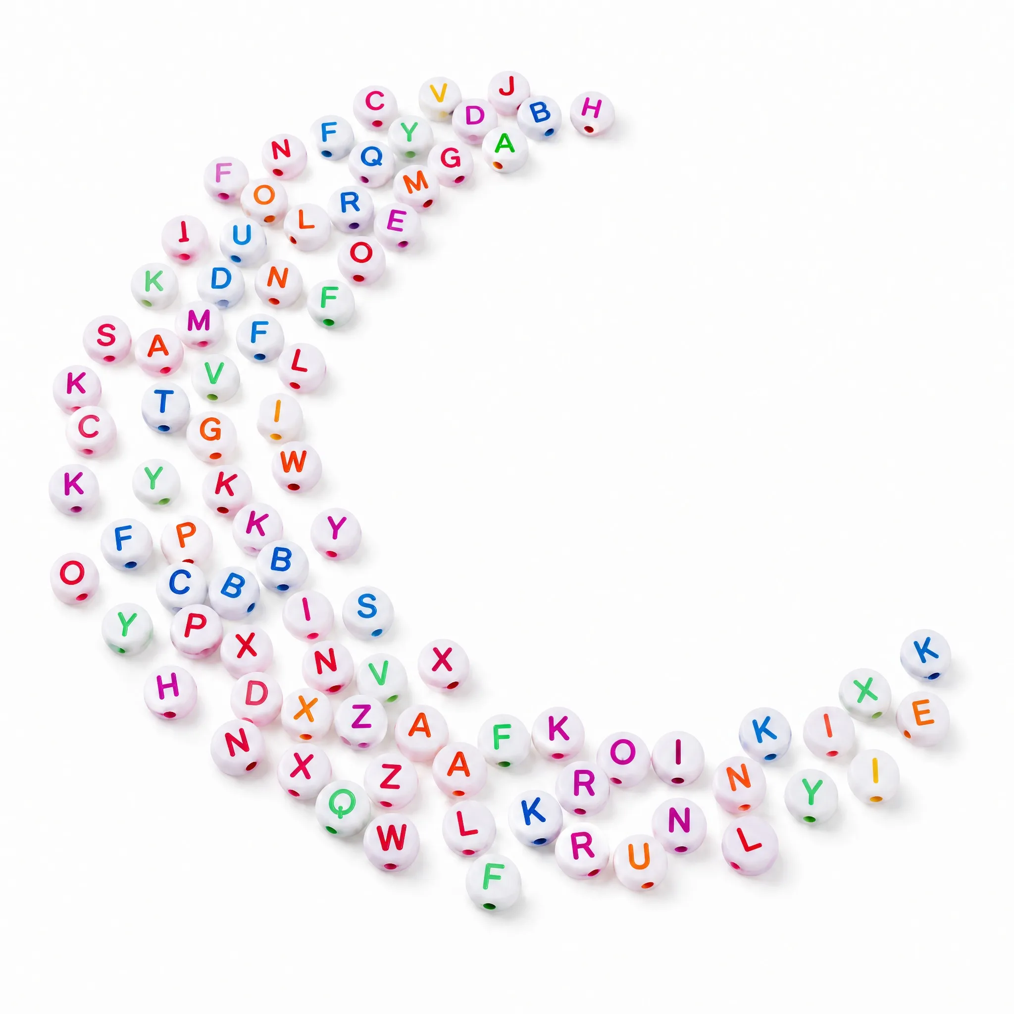 200 piezas de cuentas acrílicas con letras del alfabeto, de colores variados, con forma plana y redonda, de 6,5 mm, para pulseras de la amistad, collares y manualidades.