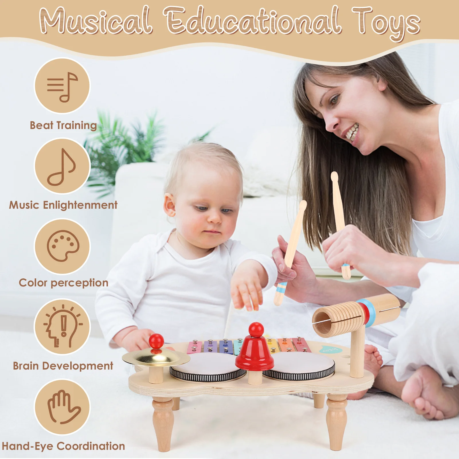 Mesa de instrumentos musicais - Kids Toys Xylophone avaliação e preço