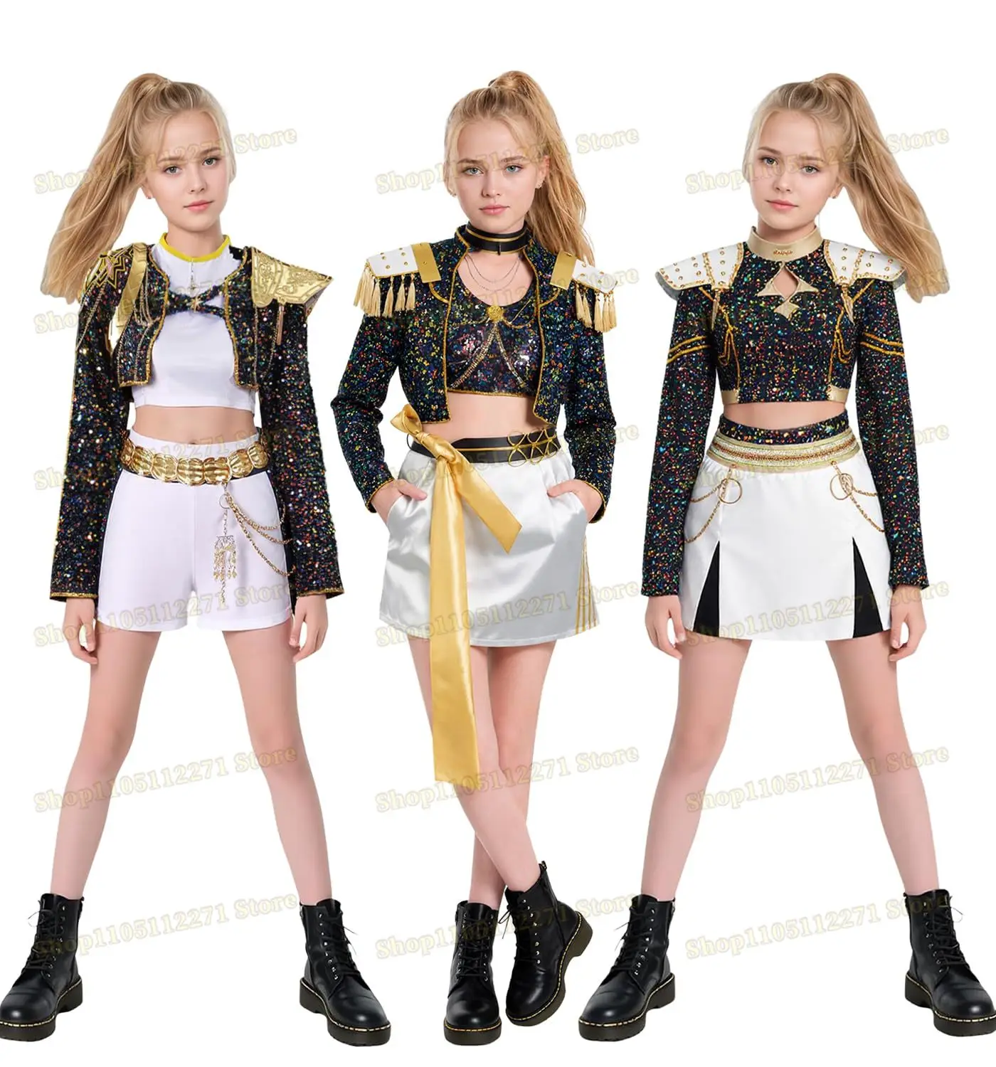 

Black Golden Rumi Zoey Mira Cosplay KPop Demon Hunters Cosplay Costume Wig Women Kids Girls Halloween Role Play Costume