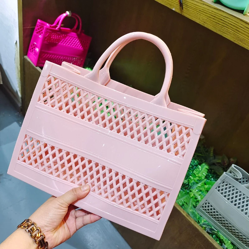 2022 Summer New Women\'s Bags Fashion Jelly Bag Candy Color Handbag Outdoor Picnic Tote Bag Casual Handbags 가방 bolso grande mujer