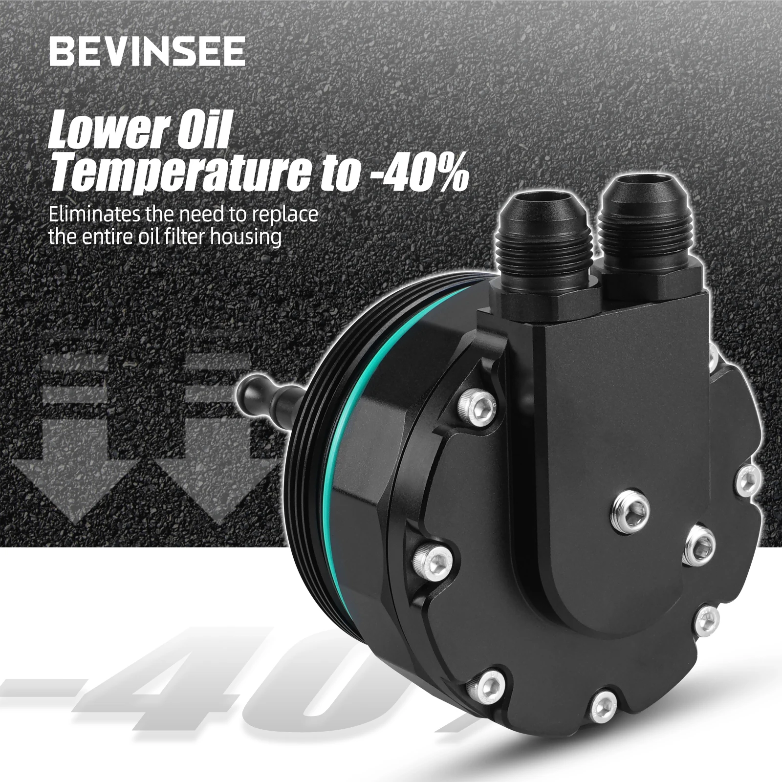 BEVINSEE Oil Filter Lid (Cap) w/ Oil Cooler Fittings & 2 Sensor Ports For BMW M52 M54 M56 E46 E39 E60 E61 X3 X5 Z3 Z4 328i 325i