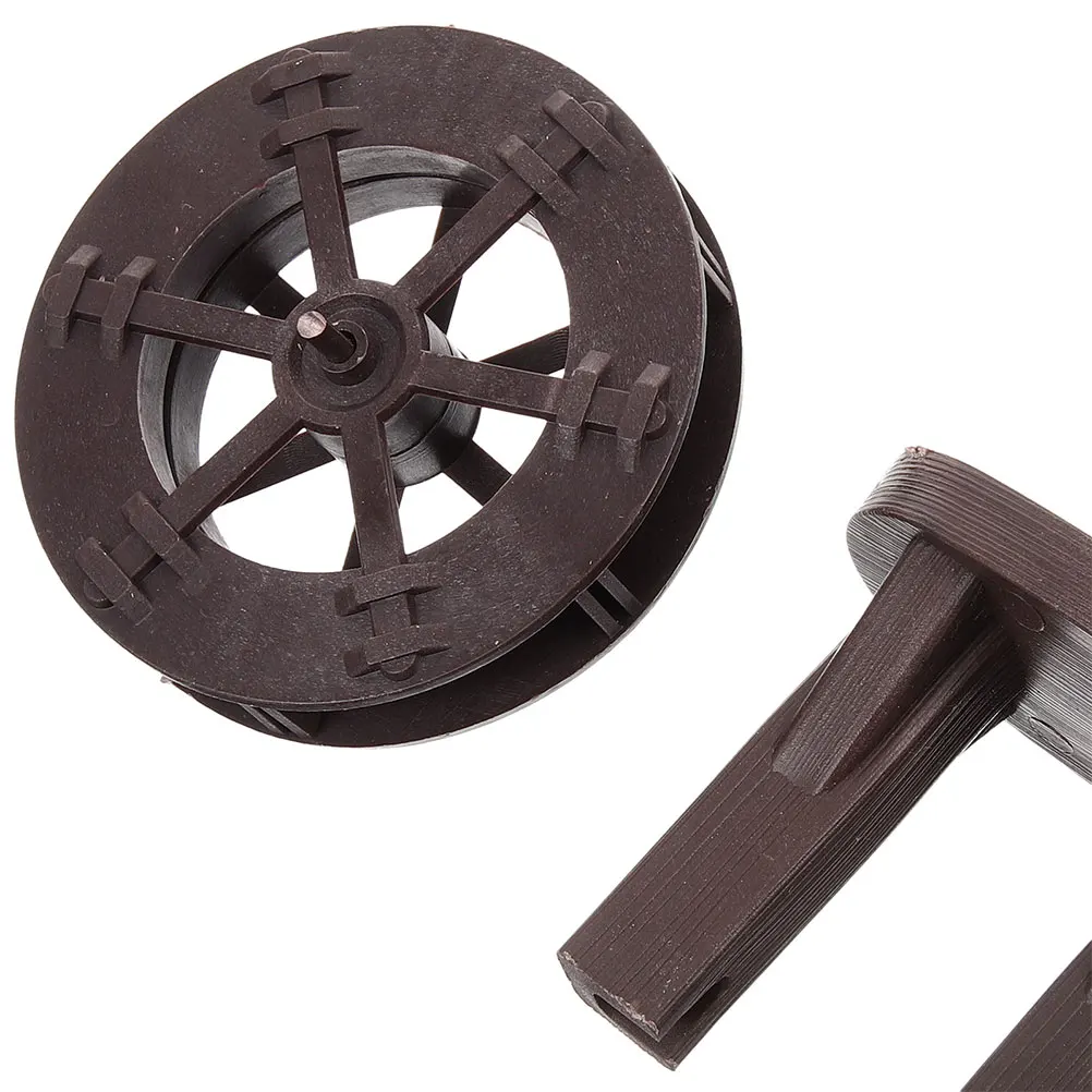 Plastic Water Wheel Stand Set voor Rotstuin DIY Landschapsarchitectuur Project Mini Fontein Decor Tuin Waterrad Model Kit Aquarium