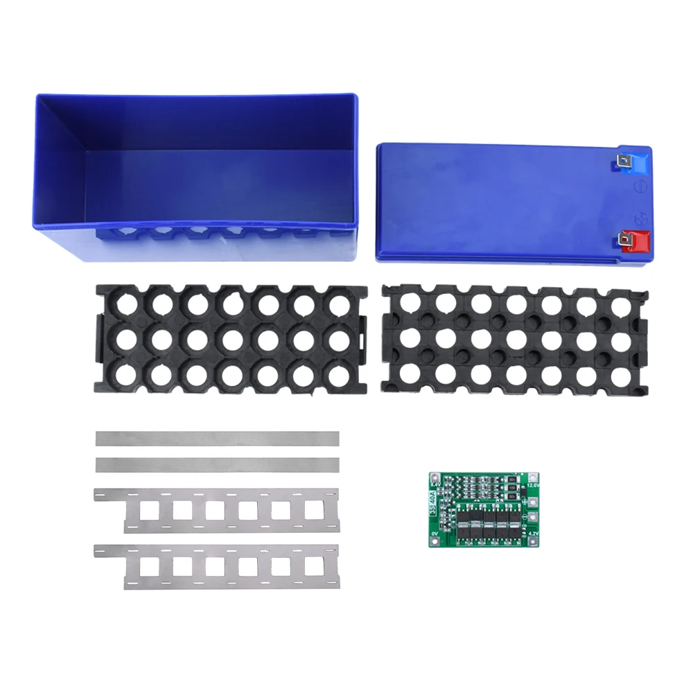 12v 7ah 18650 Battery Storage Boxes With Nickel Sheet Bracket Lithium Battery Box With 3s 40a Protection Board