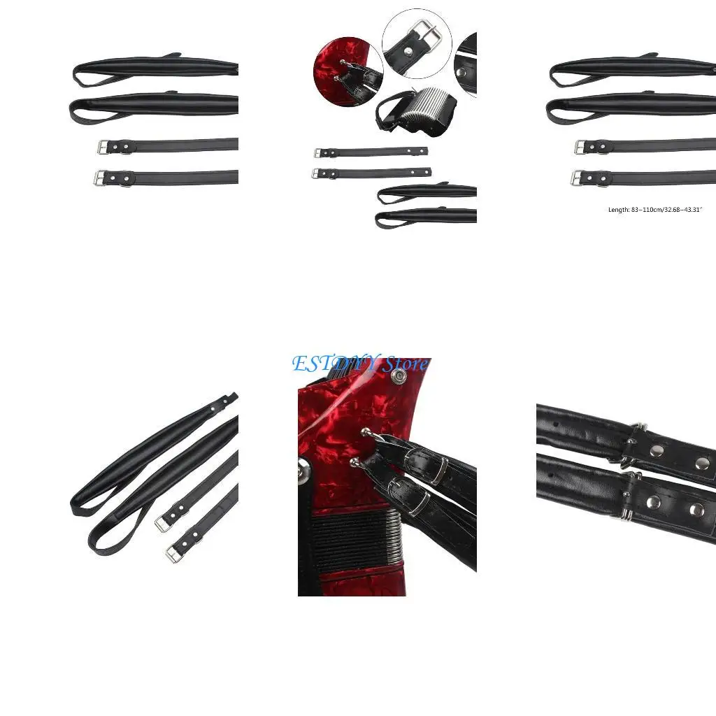 

G6DE PU Leather Accordion Harness Adjustable & Easy to Carry Hardness Secure & Comfortable Accordion Leather Sling Must have