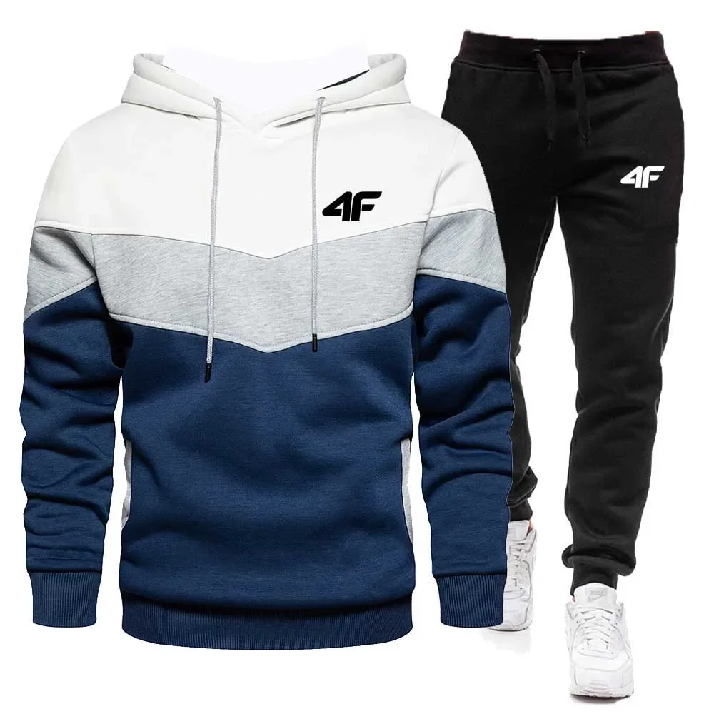 Nuevos estilos para otoño e invierno: chaqueta deportiva con capucha de moda para hombre para actividades deportivas. Cómodo y casual de dos piezas.