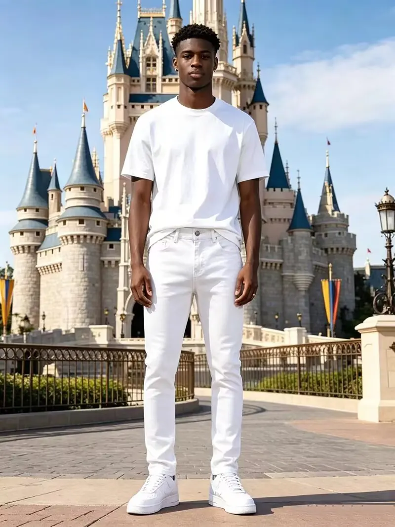 2026 New Solid Color Fashion Men Casual Pants Stretch Jeans Skinny Work Trousers Male Wash Slim Fit for Zippered Jeans Men Pants