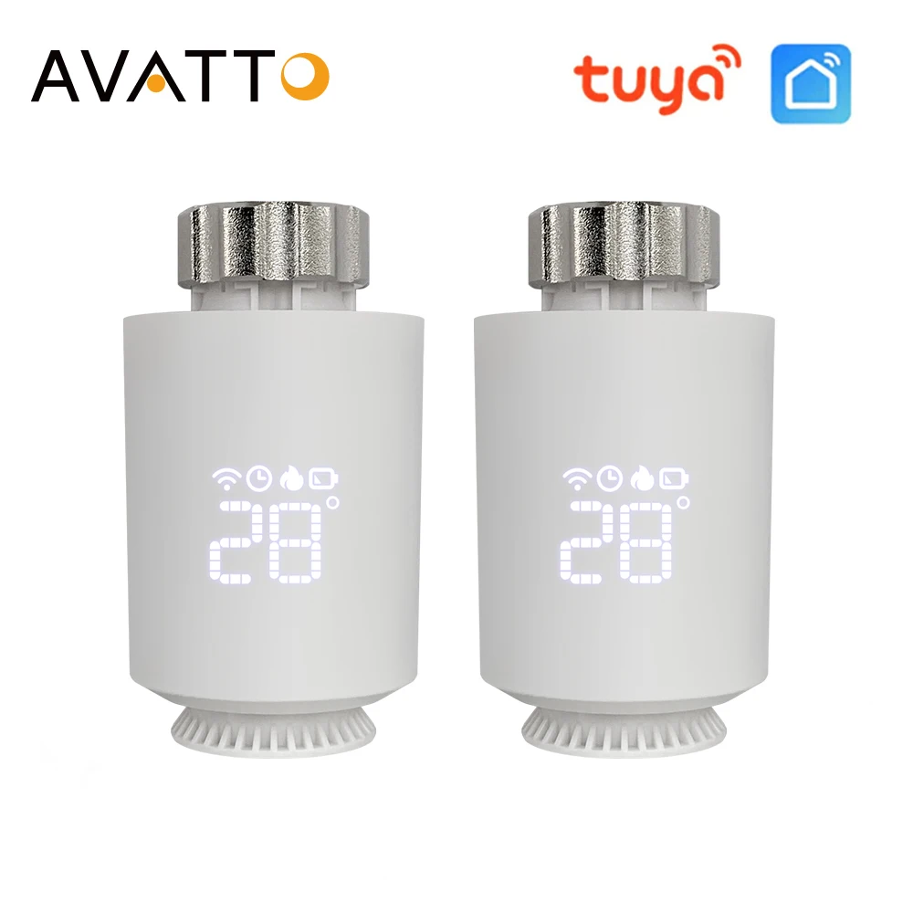 AVATTO Tuya Zigbee 3.0 Thermostat Radiator Valve Actuator Smart TRV Programmable Temperature Controller with Alexa Google Home