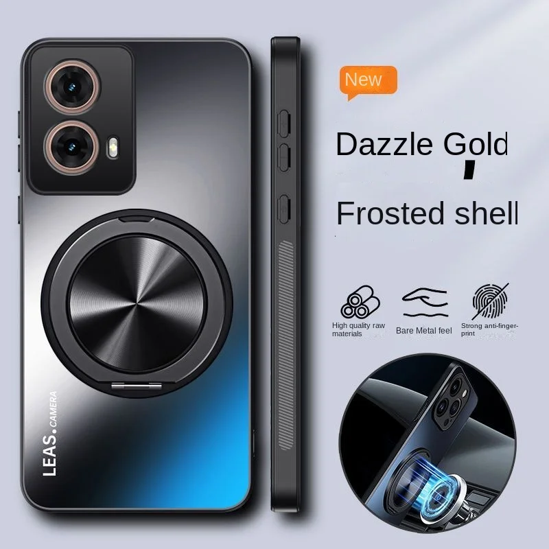 For Motorola Moto G84 G54 G34 G24 G14 Case Hard Matte With Ring Stand Magnetic Protective Back Cover For Moto G85 G84 G54 Shell