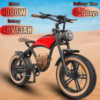 Electric Bike 1000W Motor 48V13AH Battery Retro Motorcycle Mountain E Bike Adult All-terrain 20*4 Inch Fat Tire Electric Bicycle