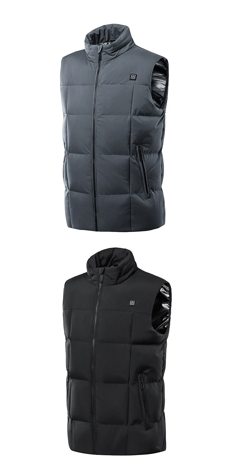 Herren Damen USB Elektrisch Beheizte Weste Winter Reißverschluss Ärmellose Weste 9 Heizzonen Locker Sitzend Thermisch Warm Outdoor Sport Casual – Detail 2