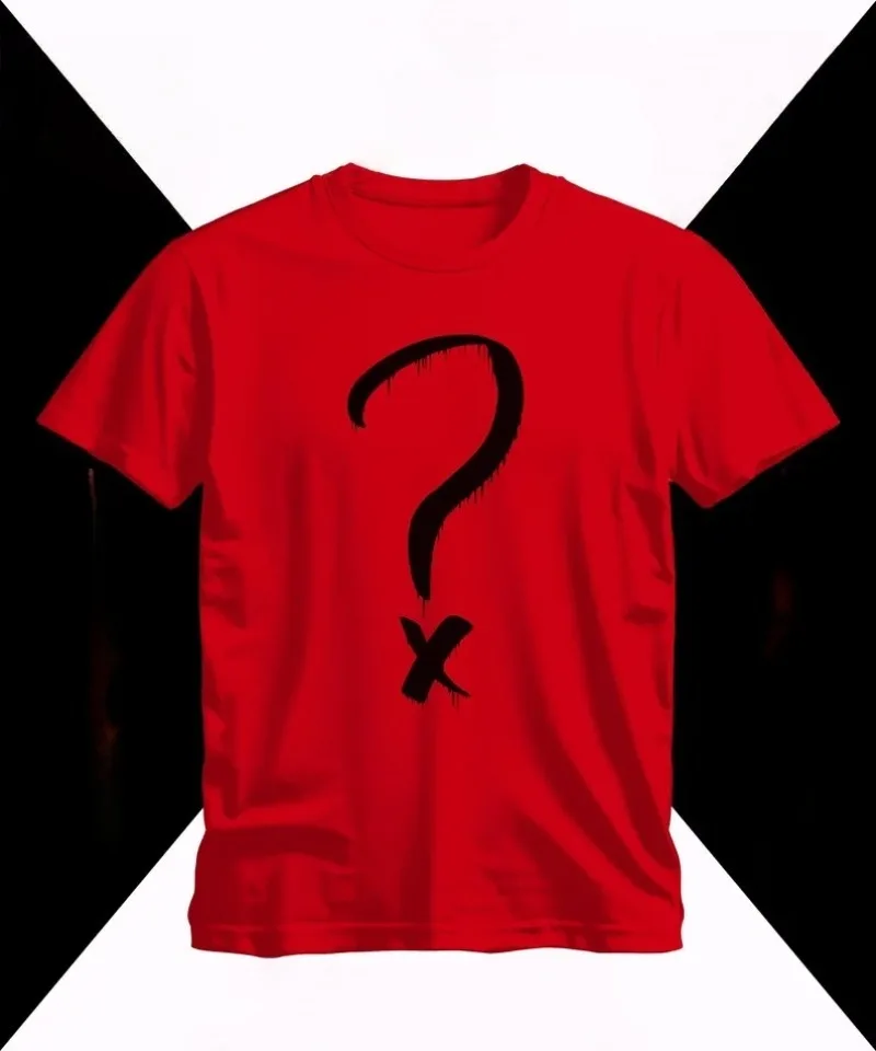 Summer Hot Selling Fun Creative Street Question Mark Pattern Cotton Short Sleeved T-shirt, Adult Children Fashionable Sportswear