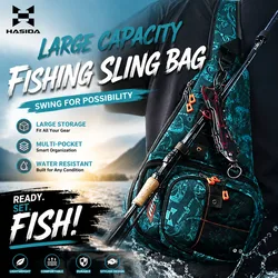 HASIDA Spinning Casting Rod Bag Multi-Functional Big Capacity Waterproof Handbag Waist Crossbody Chest Fishing BackPack
