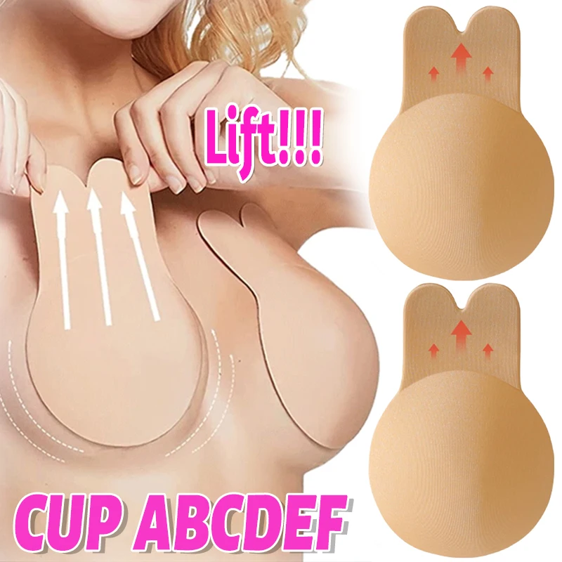 Vrouwen Push-Up Bh Zelfklevende Siliconen Strapless Onzichtbare Bh Herbruikbare Kleverige Borst Lift Tape Konijn Tepel Cover Bh Pads