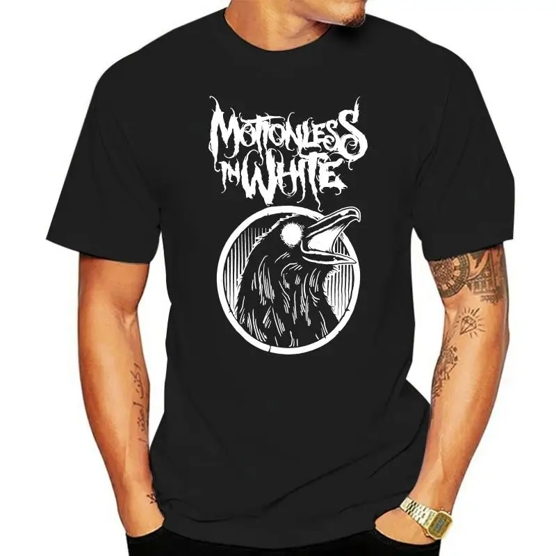 Motionless In White Men's Raven T-shirt Black  Short Sleeve Cotton T Shirts Man Clothing 2022 Newest Letter Print top tee shirts