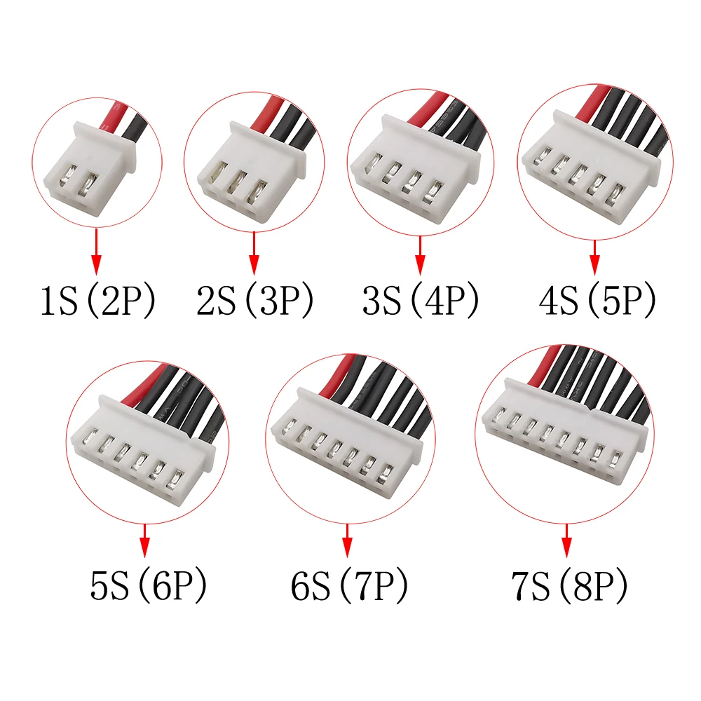 5 pz JST XH 2.54mm presa femmina Lipo batteria bilanciamento filo estensione connettore spina caricabatterie 22AWG cavo in Silicone 1/2/3/4/5/6/7 S