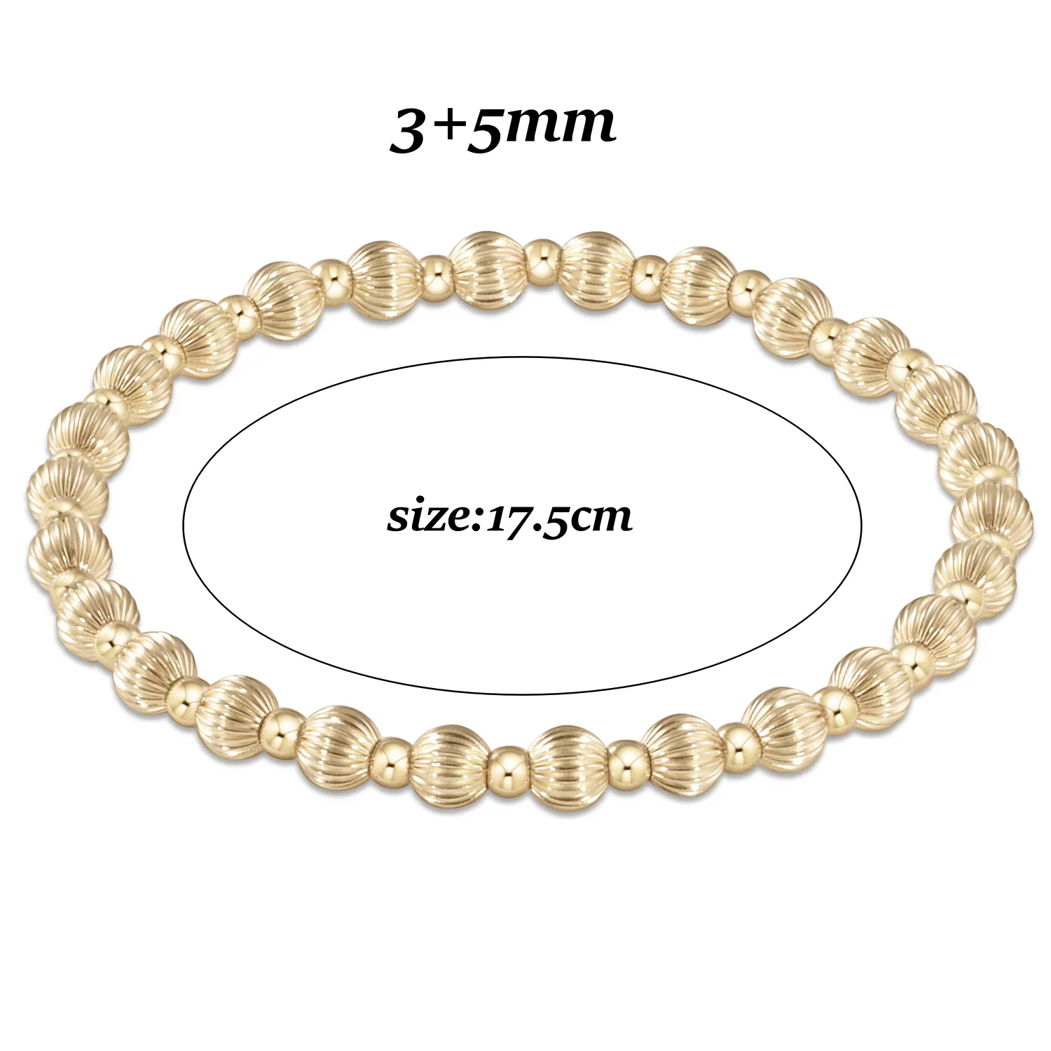 Goldperlen-Stretch-Armbänder für Damen, 18K vergoldet, stapelbar, modischer Schmuck, trendiges Accessoire für Party und Alltag. – Detail 13