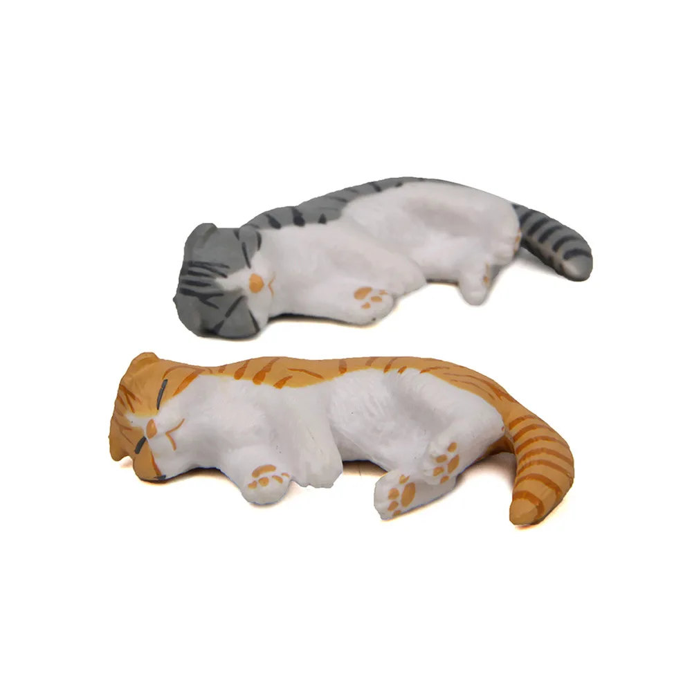 

1Pcs Cute Warm Side Lying Leopard Pattern Cat Small Tiger Cat Korean Style Creative Gardening Scenery Doll