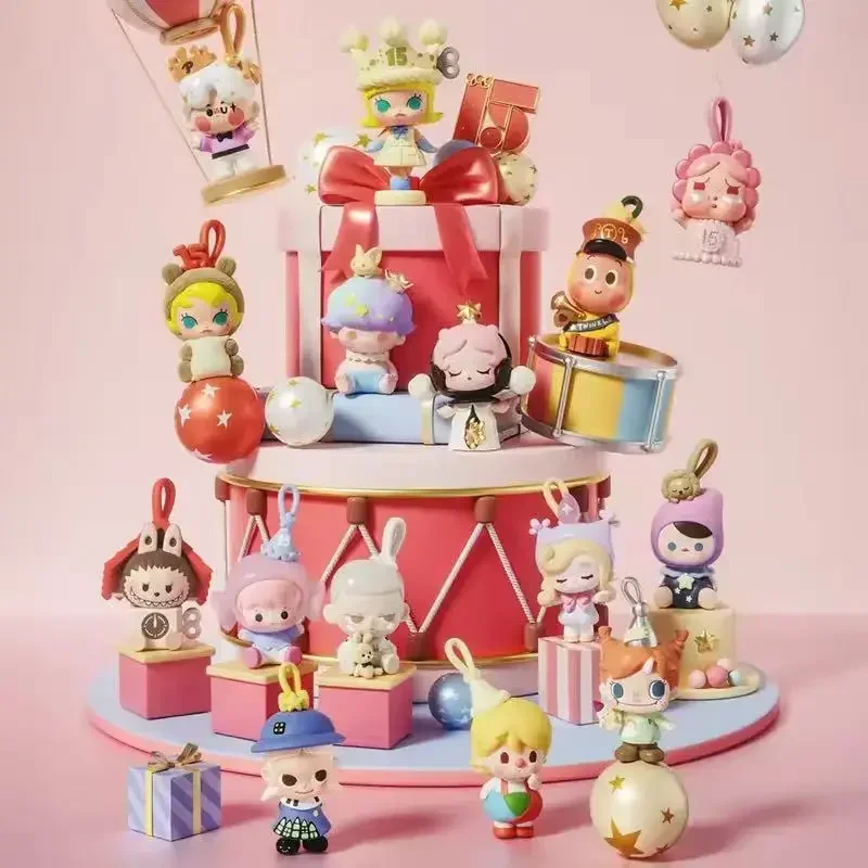 البوب مارت البوب فول احتفال هذه اللحظة سلسلة صندوق أعمى 15th الذكرى Kawaii أنيمي الشكل دمية صندوق غامض مفاجأة هدية