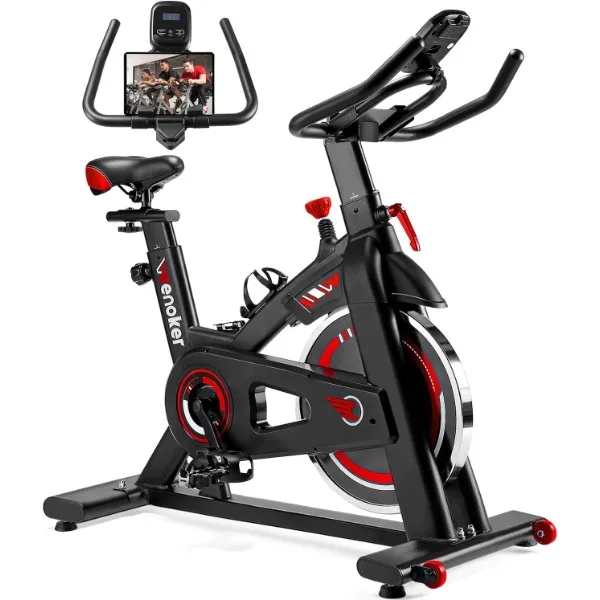 

Exercise Bike, WENOKER Stationary Bike for Home, Indoor Bike with Silent Belt Drive, Heavy Flywheel, Comfortable Seat Cushion