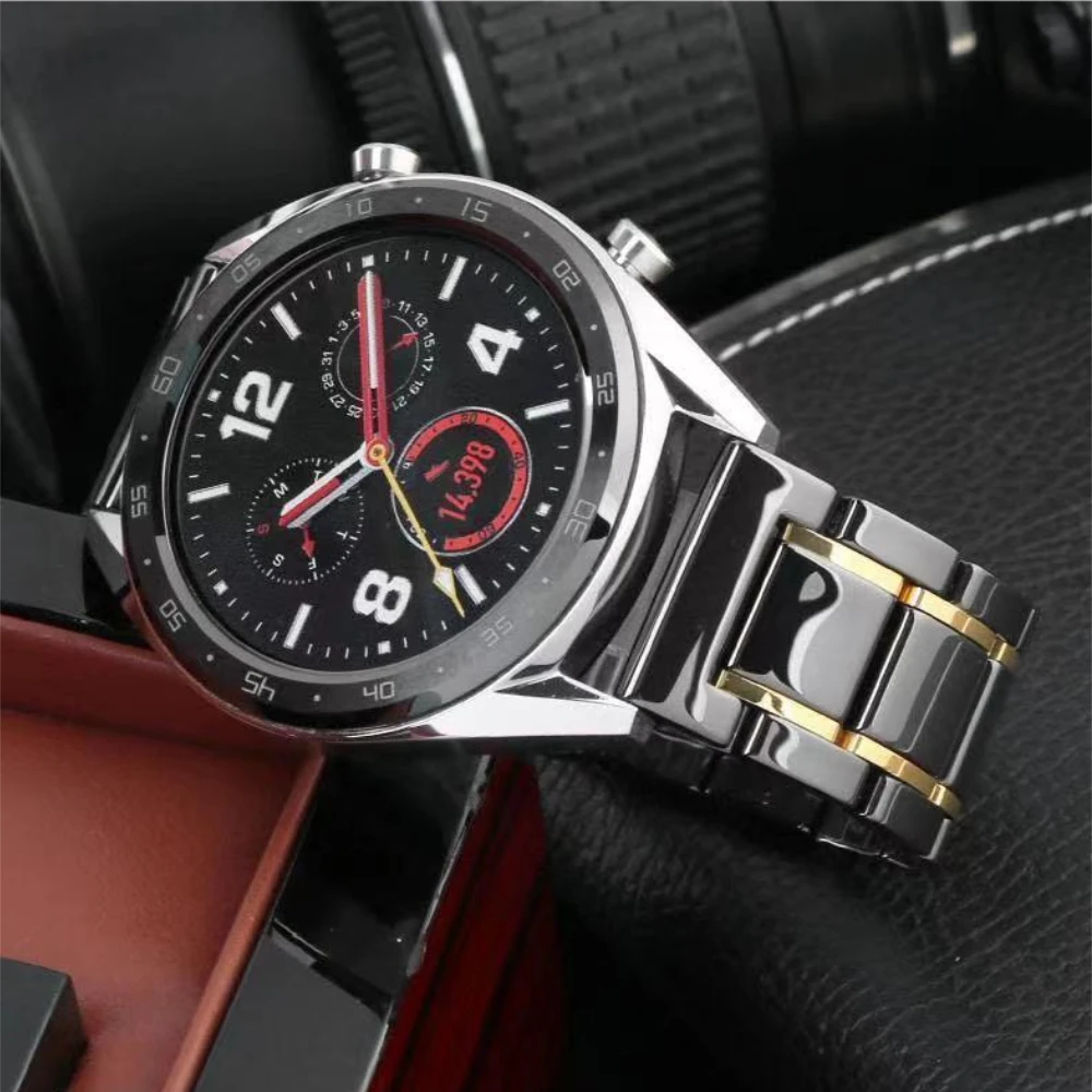 حزام سيراميك لساعة سامسونج ، سوار من الستانلس ستيل ، ساعة GT 4 3 2 Pro ، Amazfit GTR ، GTS ، 6 ، 5 ، 4 ، 3 gnet ، S3 ، 20 ، 22