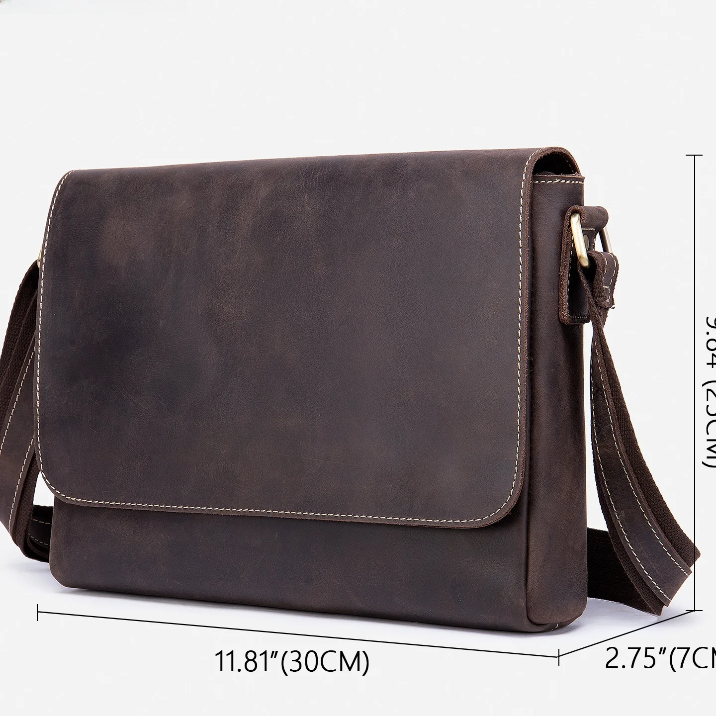 

Осенне-зимняя мужская сумка через плечо из натуральной кожи Mad, сумка через плечо, винтажная сумка почтальона из воловьей кожи с верхним слоем, седельная сумка