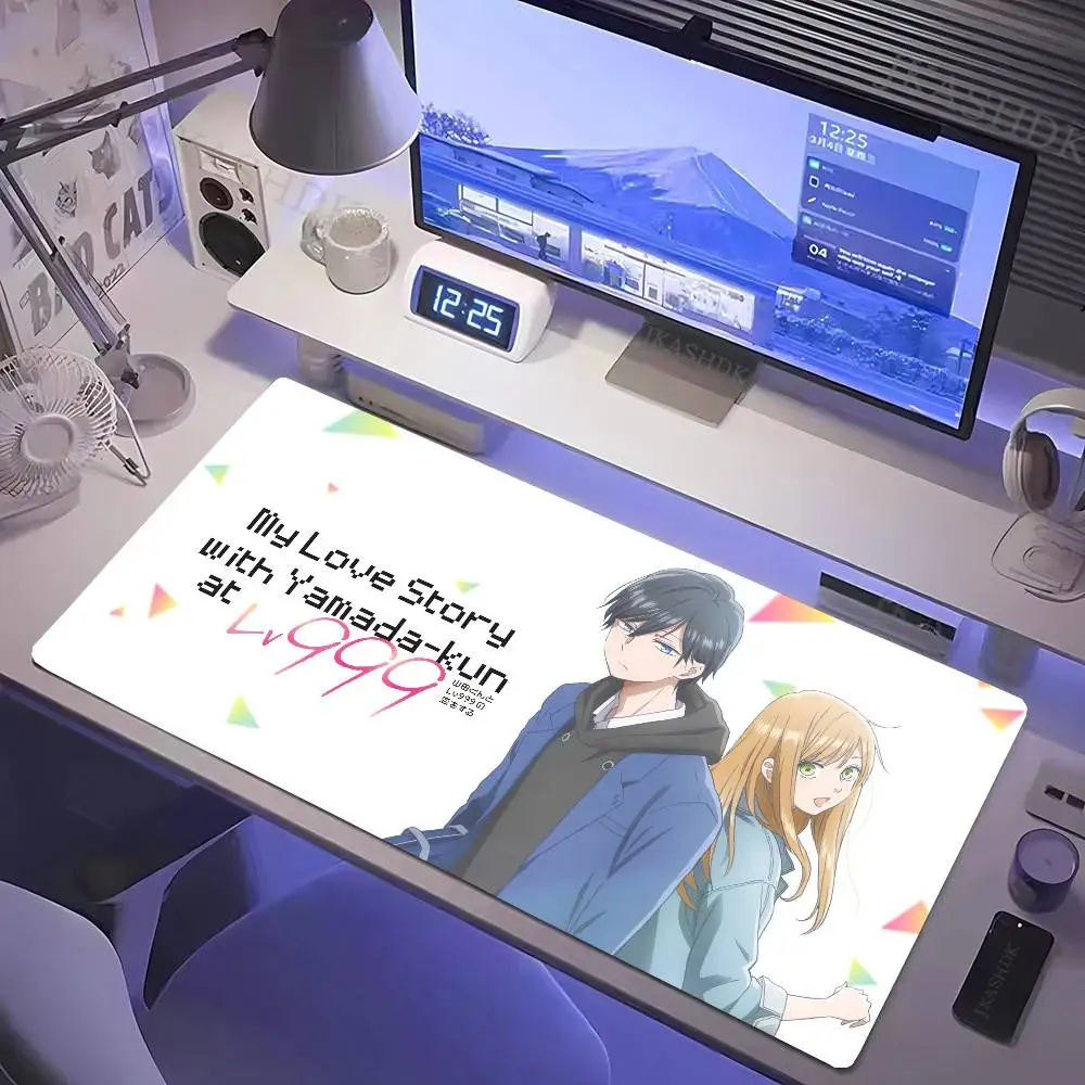 My Love Story With Yamada-kun At Lv999 Anime Mousepad Mouse Mat Desk Mat With Pad Gaming Accessories Prime Gaming XXL Keyboard