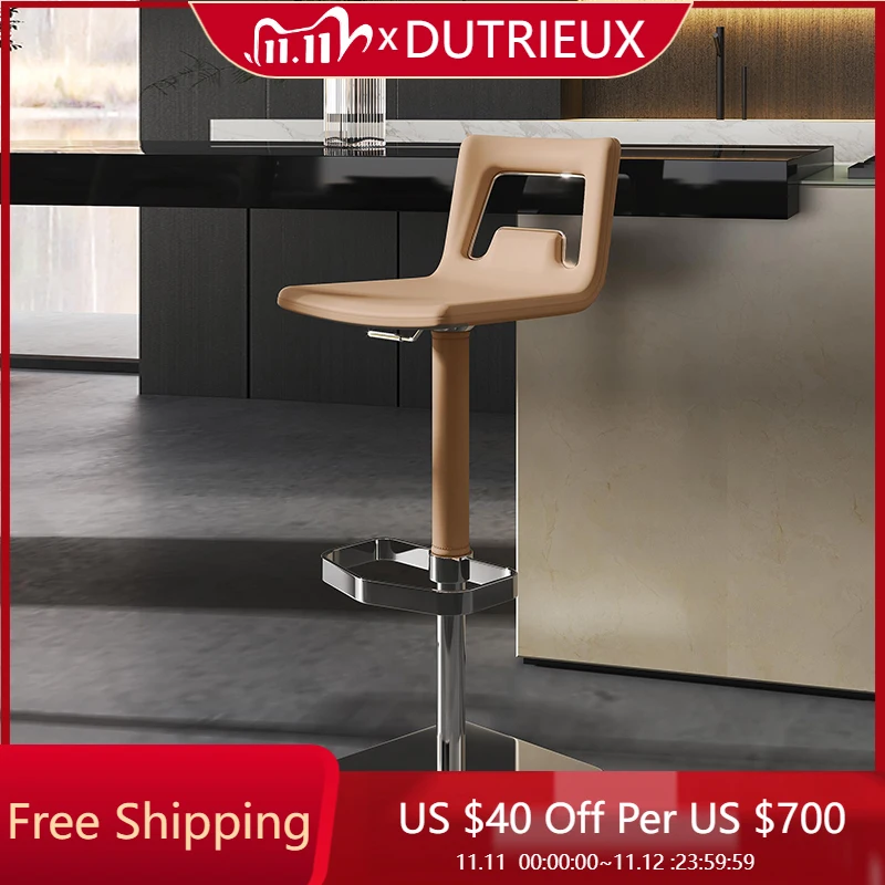 

Luxury Reception Bar Chairs Adjustable Counter Backrest Modern High Chairs Island Ergonomic Taburetes De Bar Trendy Furniture