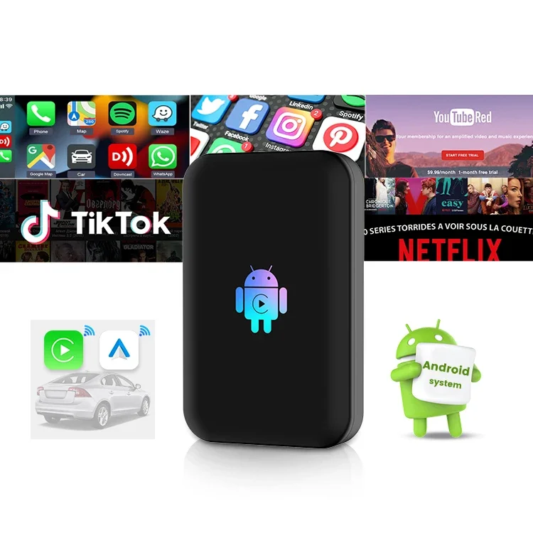 

Make Logo Android Auto Multimedia Car Play Dongle Car Play Ai Box Video USB Carplay Wireless Adapter for Netflix