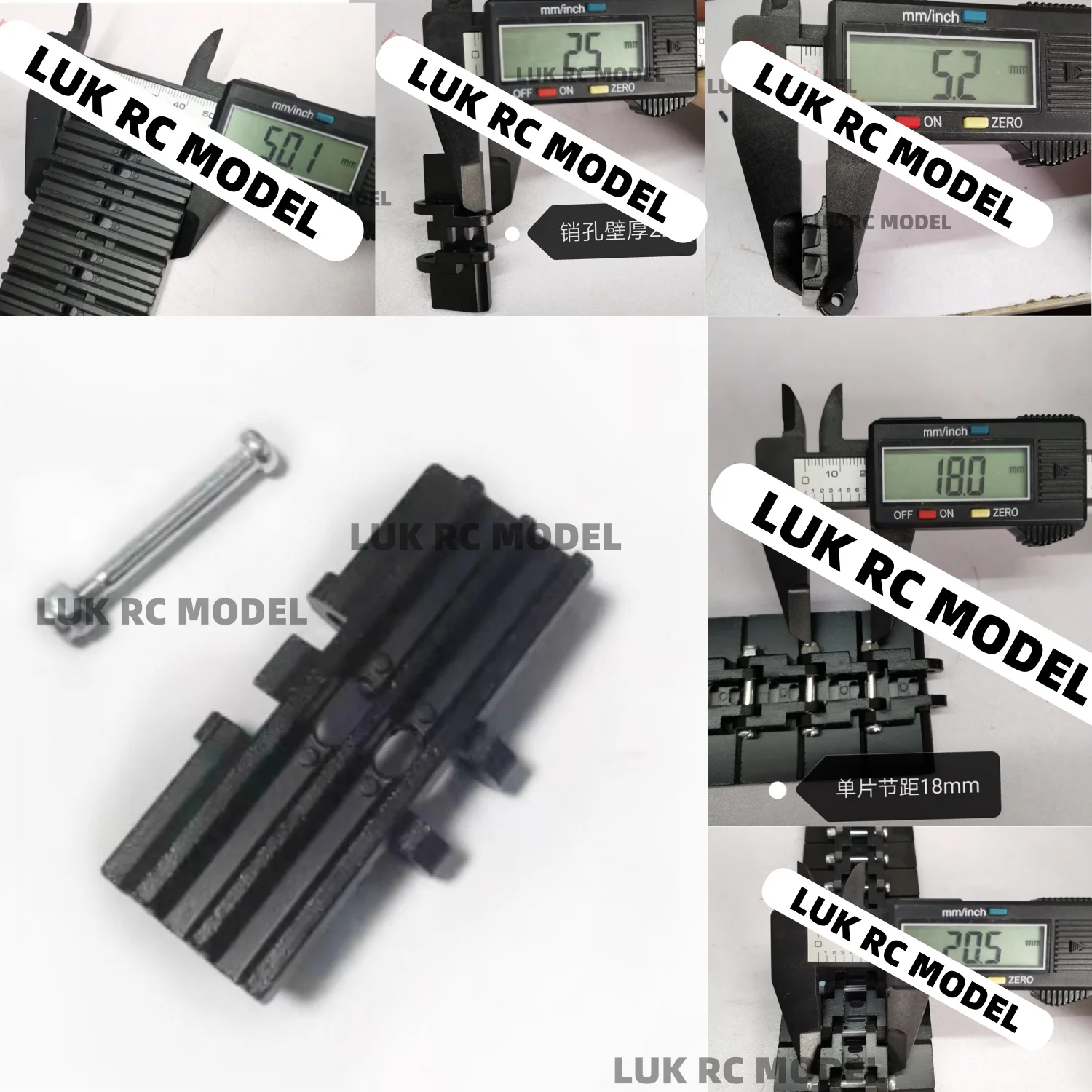1:12 Hydraulic Model Excavator Track 5CM Wide Full Metal Engineering Vehicle RC Digger Loader Zinc Alloy 1/14 DIY Dozer Parts