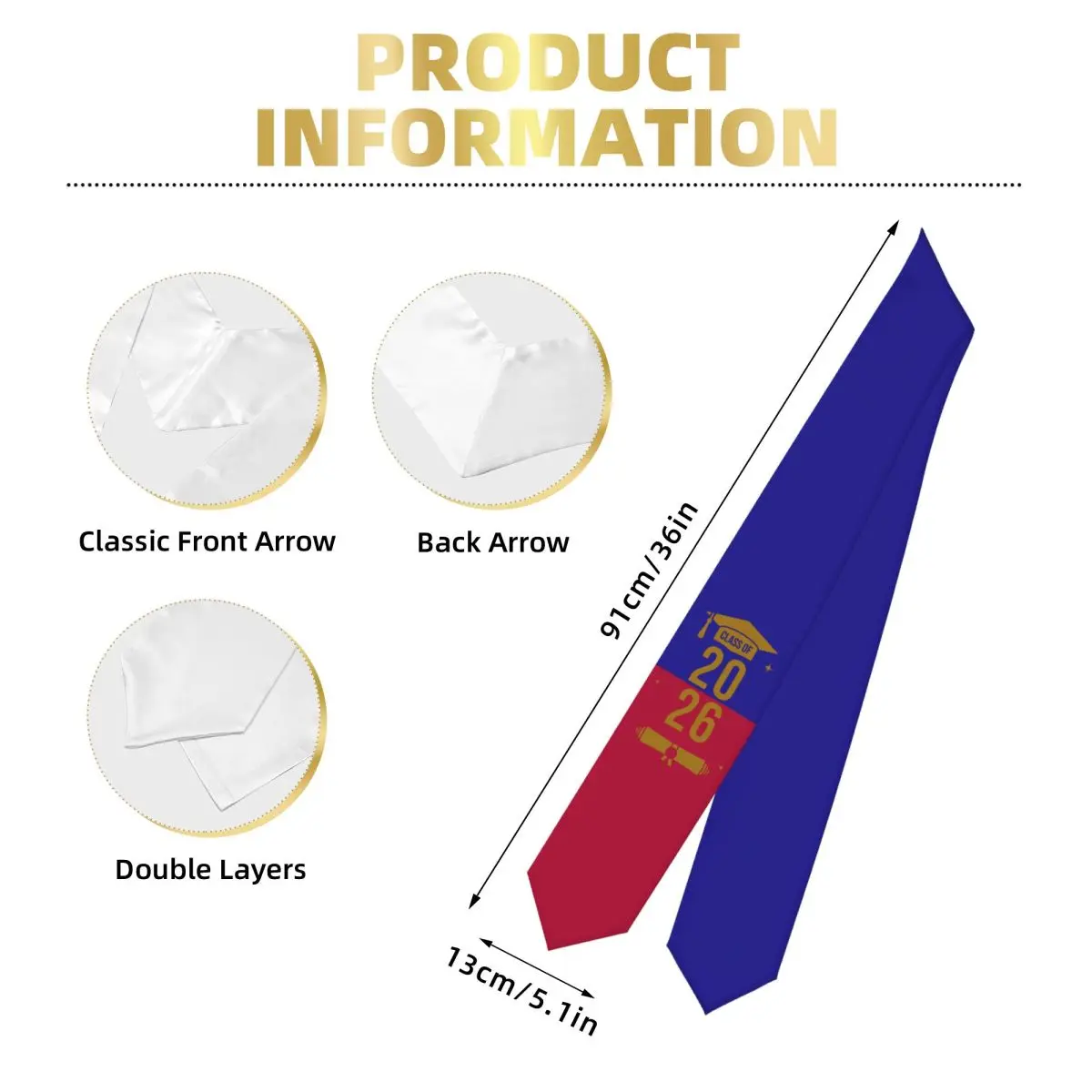 Class Of 2026 Haiti Flag Graduation Stole Sash Scarf For International Students Proud 183CM Long view 3