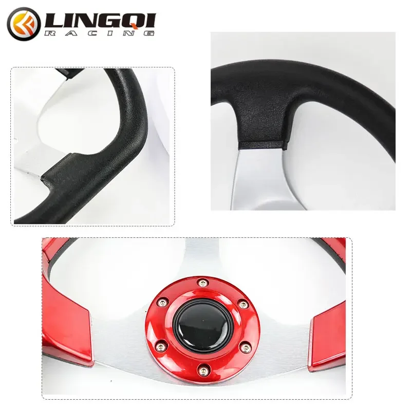 LYNNCHI Motorcycle 240mm 270mm 275mm 300mm 320mm 330mm 350mm Steering Wheel Assembly For Go Kart Dune Buggy Quad Karting Parts