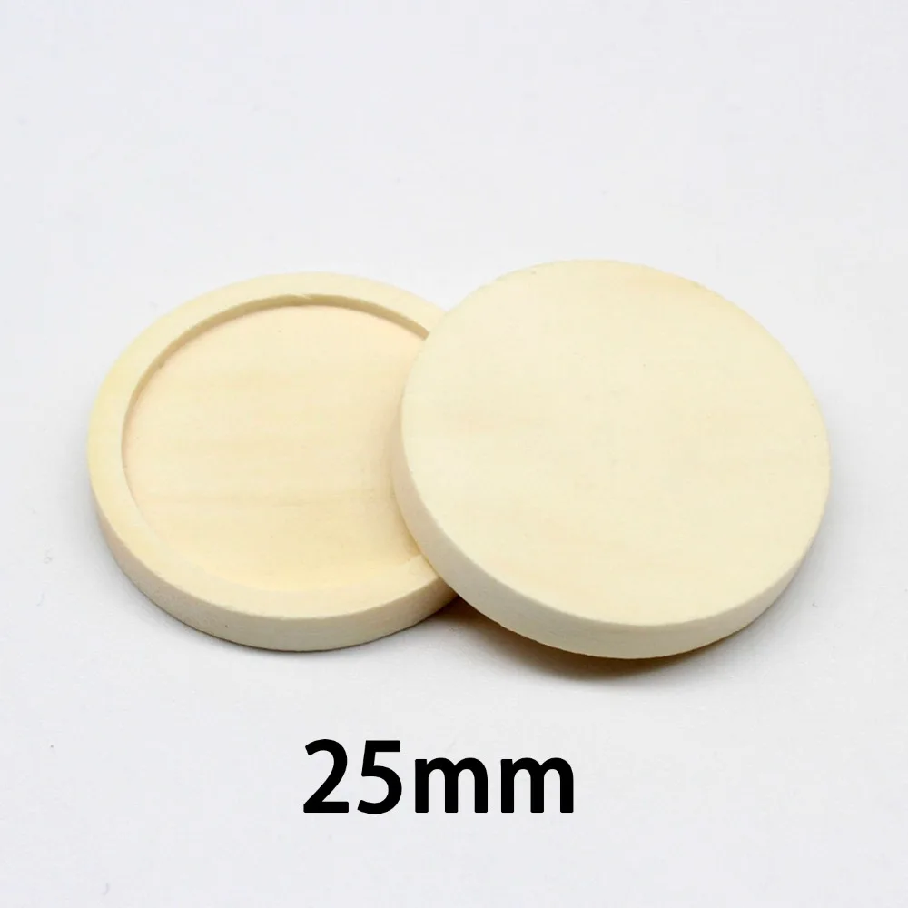 10pcs Natural wood Cabochon 12/15/20/25/30mm Base Bezel Cameo Blank Settings DIY Cabochons For Jewelry Pendant Making Components